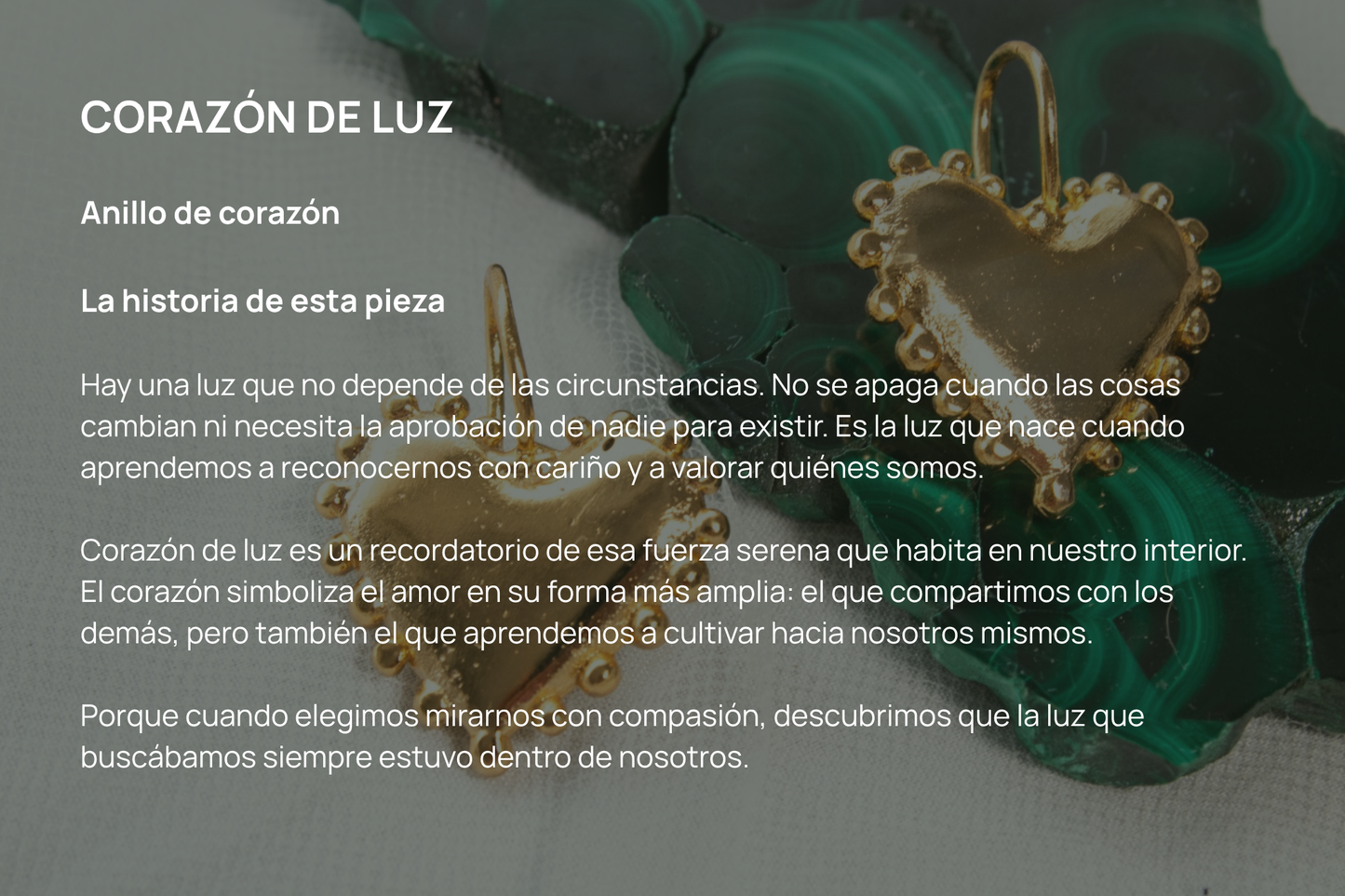 Corazón de luz. Aretes de corazón.