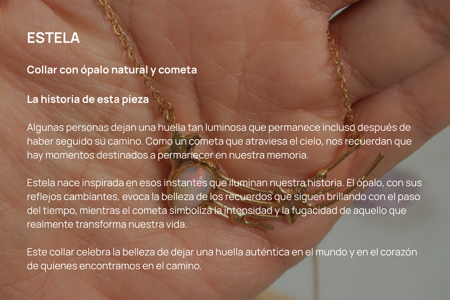 Estela. Collar con ópalo natural y cometa