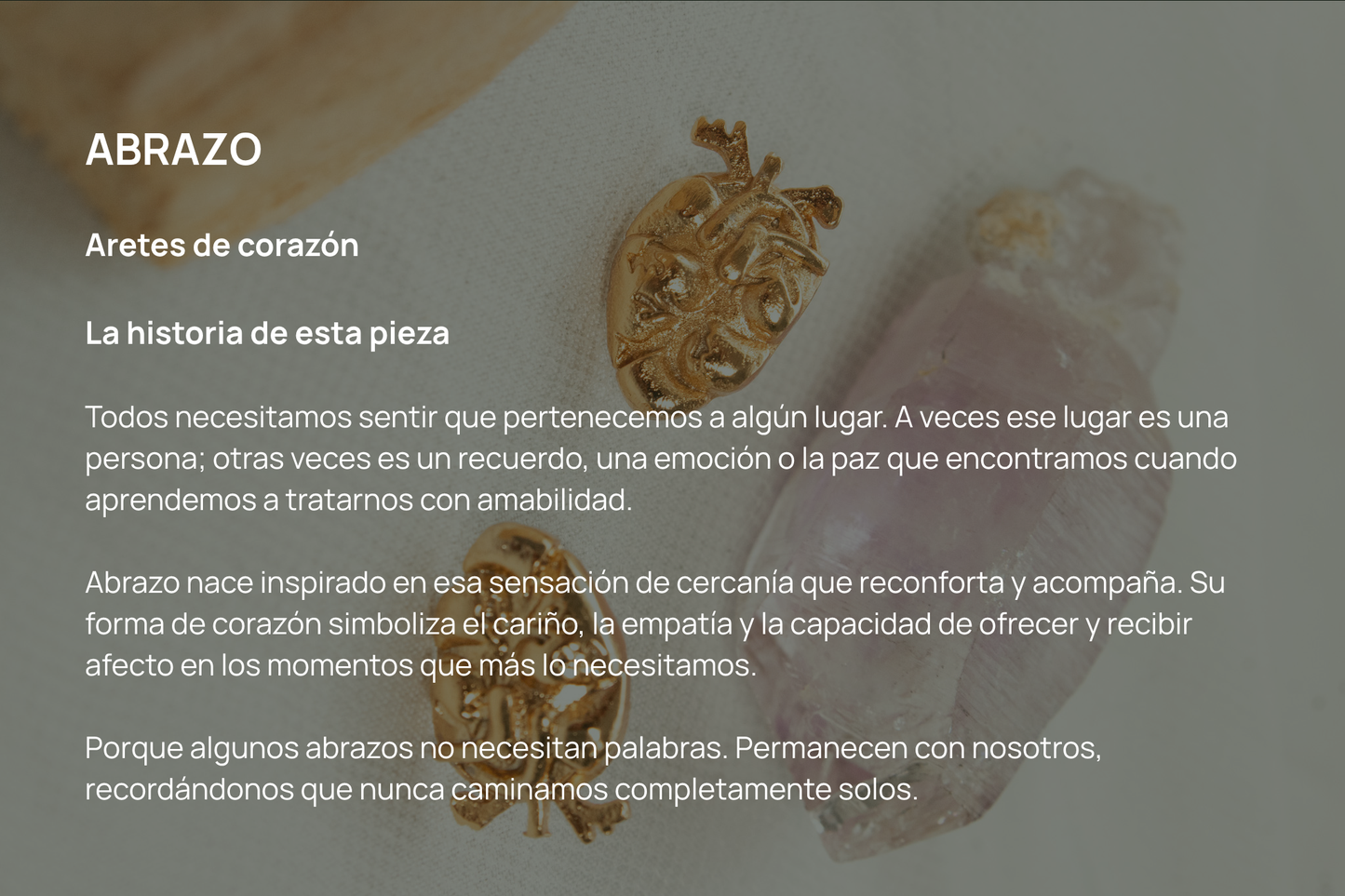 Abrazo. Aretes de corazón