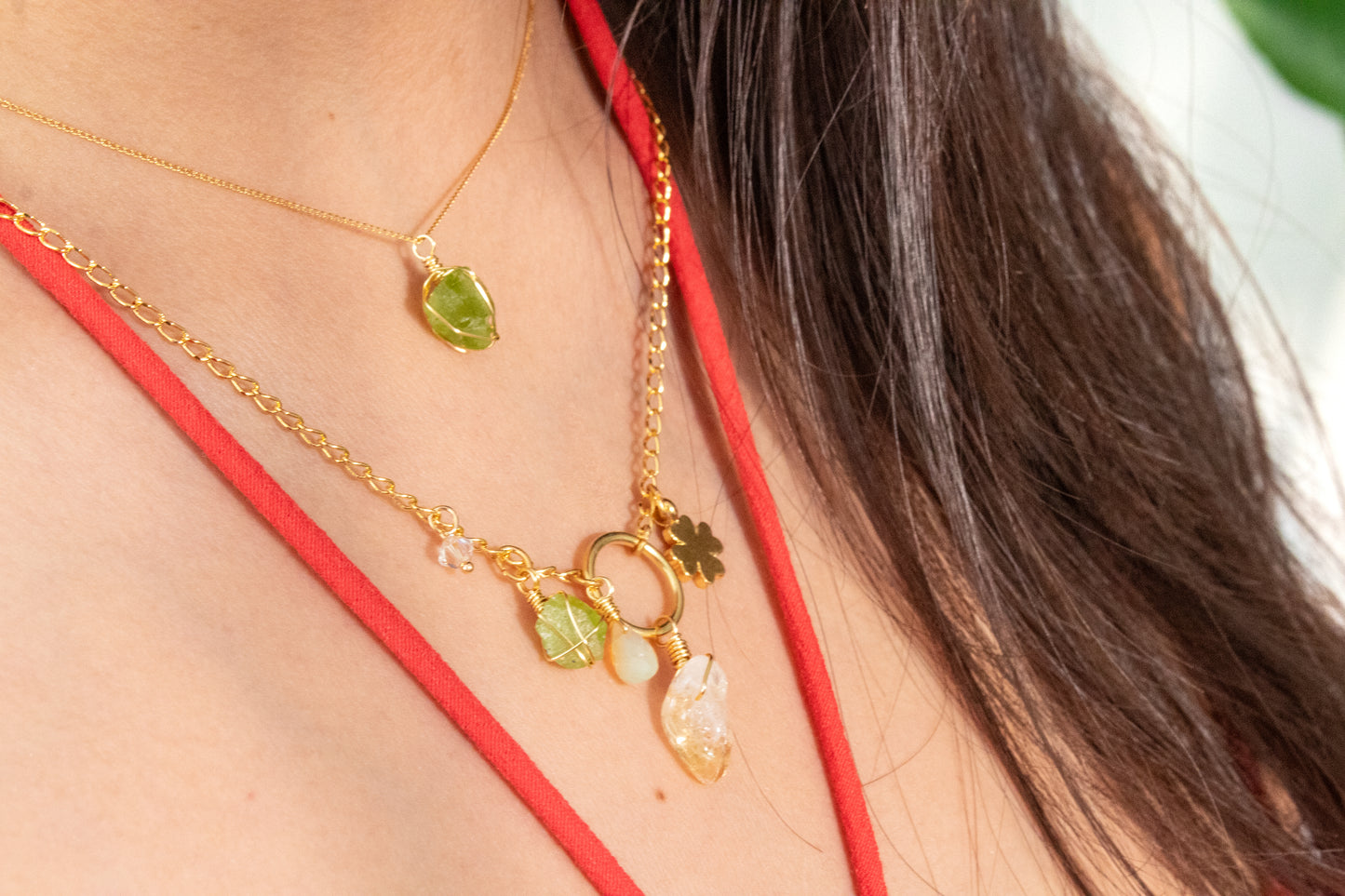 Joy. Collar con peridoto, ópalo y citrino
