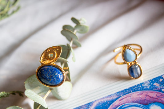 Ojo Celestial. Anillo con lapislázuli y ojo