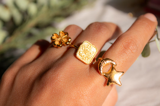 Eclipse de luz. Anillo de luna y estrella