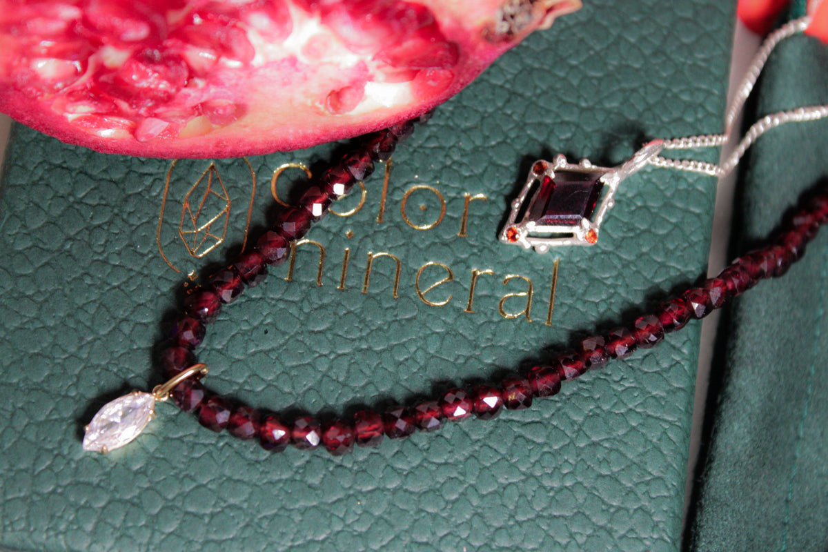Collar granate en plata .925