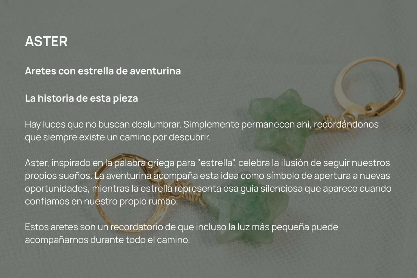 Aster. Aretes con estrella de aventurina