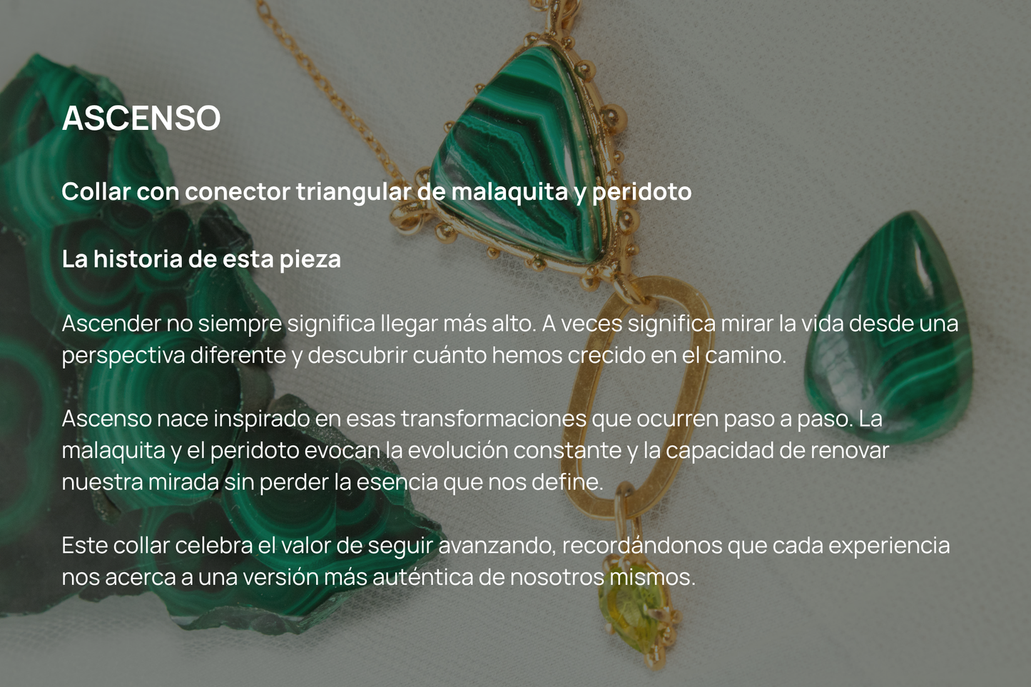 Ascenso. Collar con malaquita y peridoto