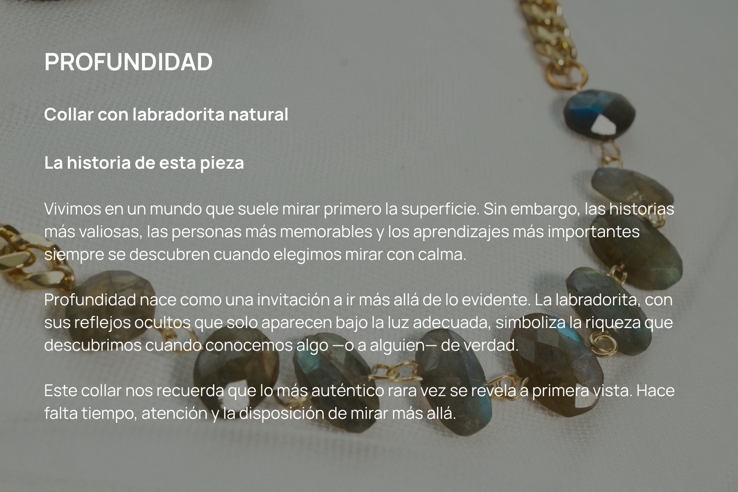 Profundidad. Collar con labradorita natural