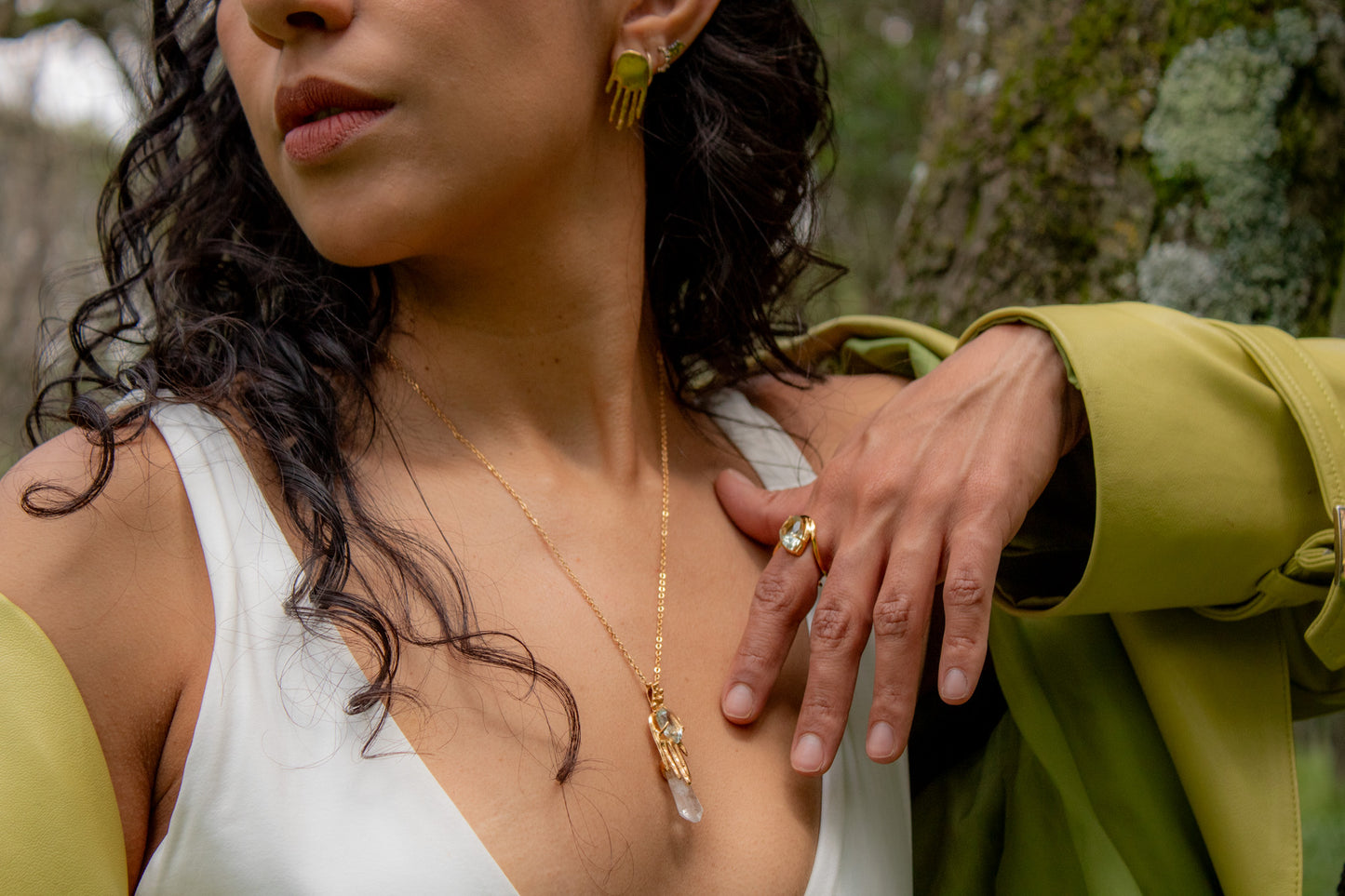 Presencia. Anillo con prasiolita natural.