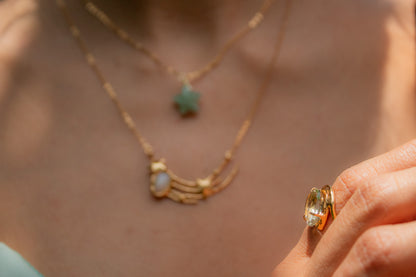 Presencia. Anillo con prasiolita natural.
