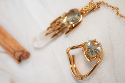 Presencia. Anillo con prasiolita natural.