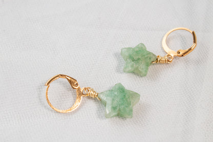 Aster. Aretes con estrella de aventurina