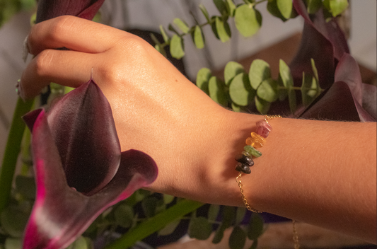 Kabil. Pulsera con turmalinas sandía