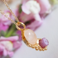 Balance. Collar con cuarzo rosa y rubí