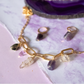 Aire. Collar con herkimer, fluorita, amatista y calcopirita