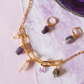 Aire. Collar con herkimer, fluorita, amatista y calcopirita