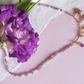 Atardecer. Collar con Amatista, herkimer, perla, pirita y swarovski.