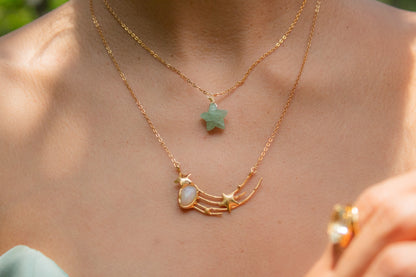 Aster. Collar con estrella de aventurina.