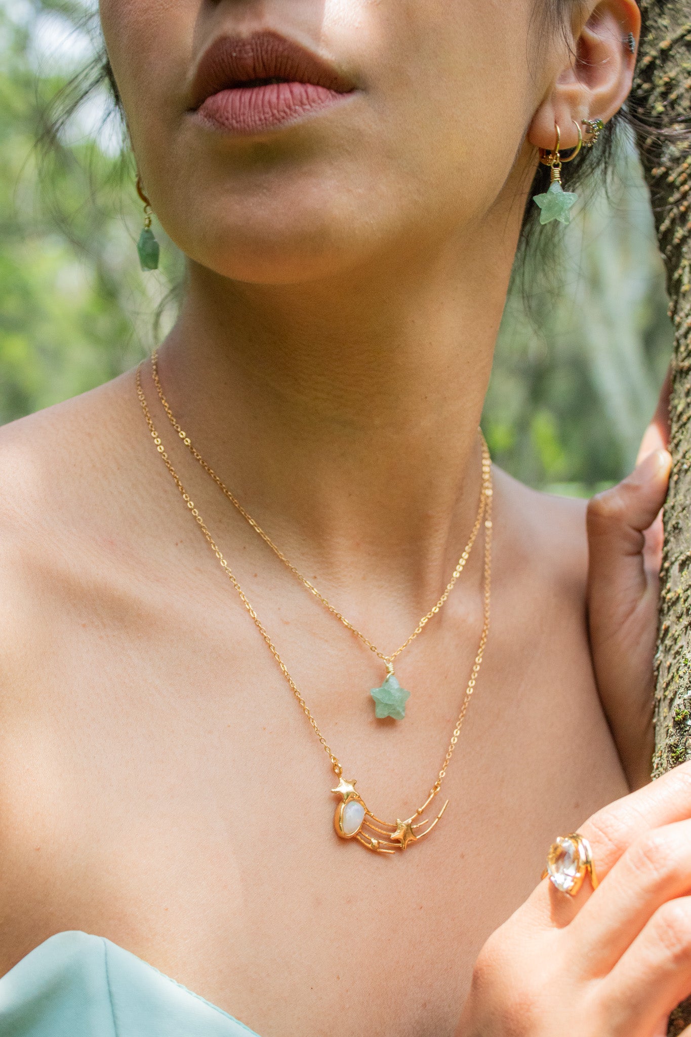 Aster. Collar con estrella de aventurina.