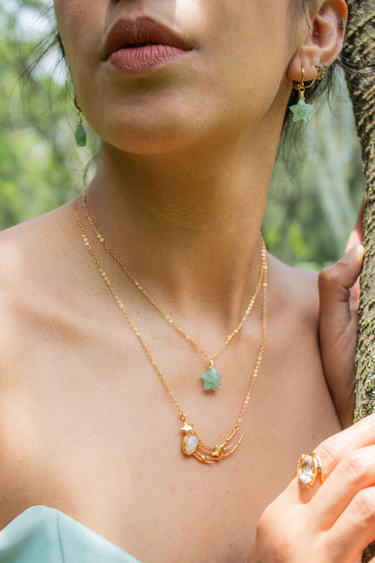 Aster. Collar con estrella de aventurina.