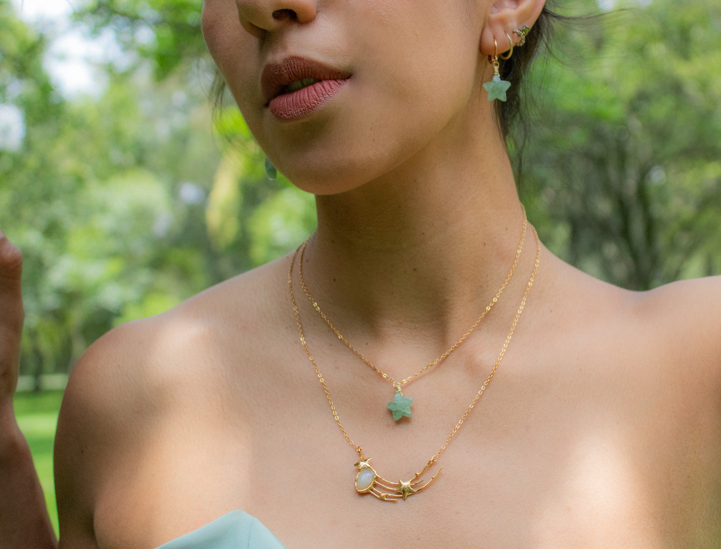 Estela. Collar con ópalo natural y cometa
