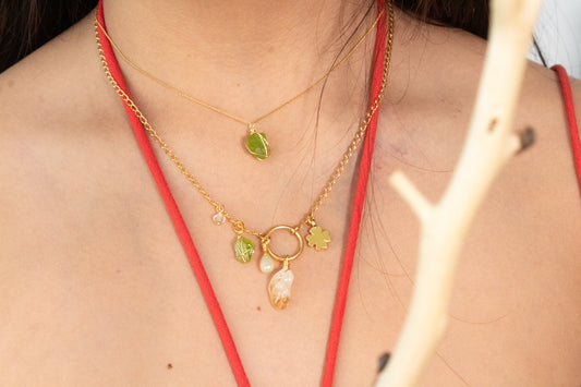 Joy. Necklace with peridot, opal and citrine