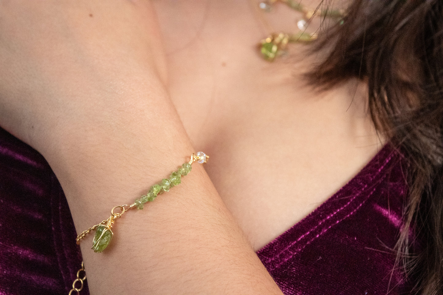 Euphrosyne. Peridot bracelet 