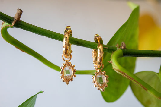 Claridad. Arracadas con herkimer