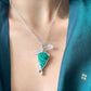 Cascada. Collar con malaquita y cuarzo blanco