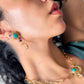 Alquimia. Collar sol y luna con calcedonia, prasiolita y amatista