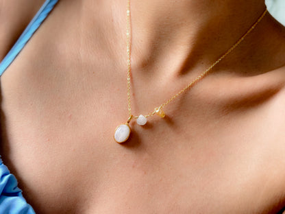 Esencia. Collar de piedra luna y citrino