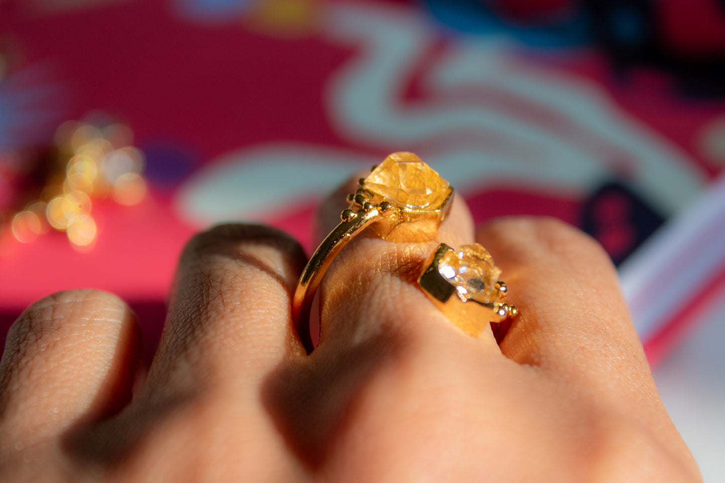 Doble Claridad. Anillo con herkimer