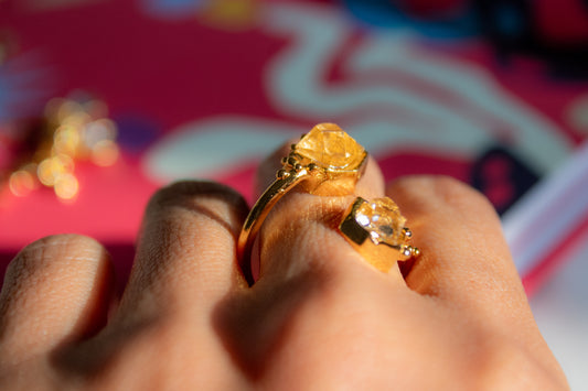 Doble Claridad. Anillo con herkimer