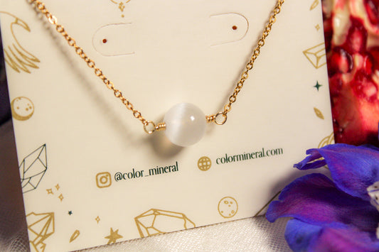 Aretes Huggies de selenita