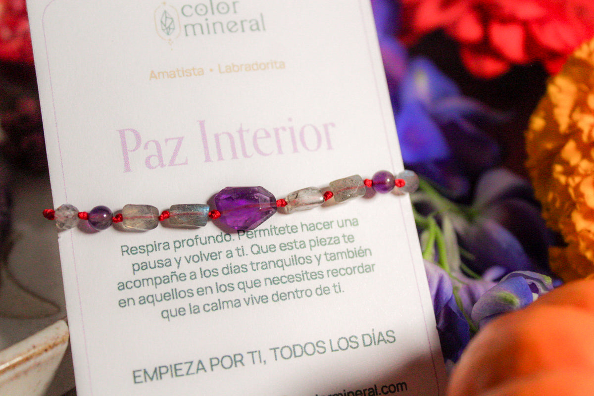 Paz interior. Pulsera amatista y labradorita