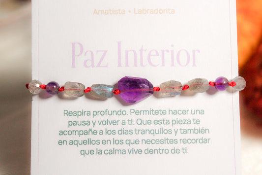 Paz interior. Pulsera amatista y labradorita