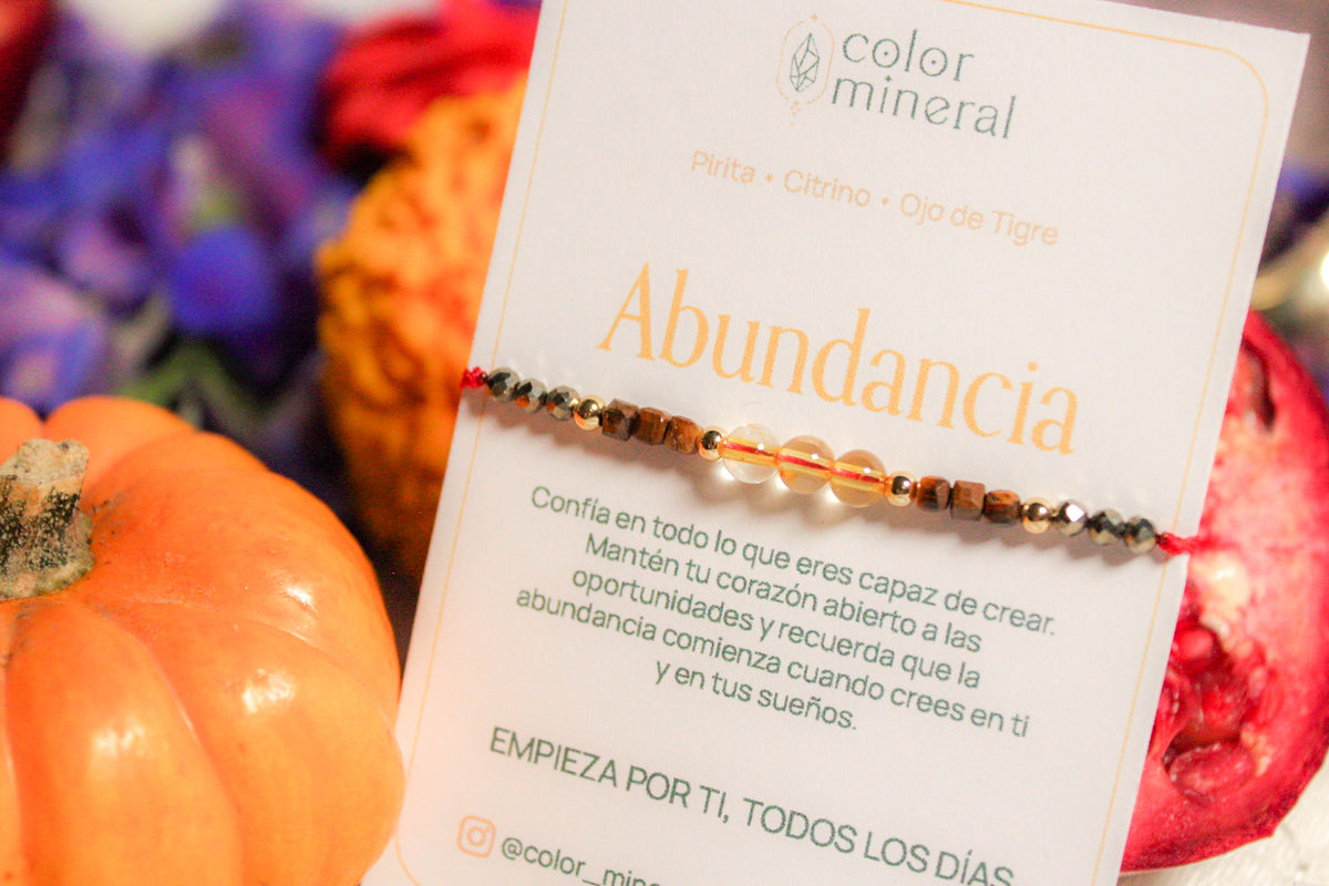 Abundancia. Pulsera con pirita, ojo de tigre y citrino