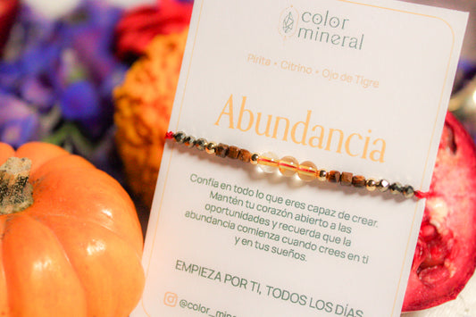 Abundancia. Pulsera con pirita, ojo de tigre y citrino