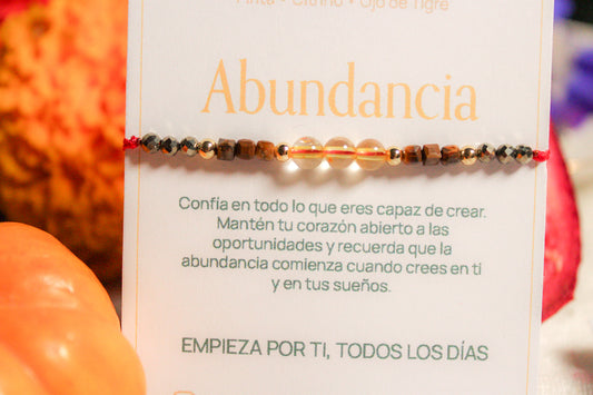 Abundancia. Pulsera con pirita, ojo de tigre y citrino