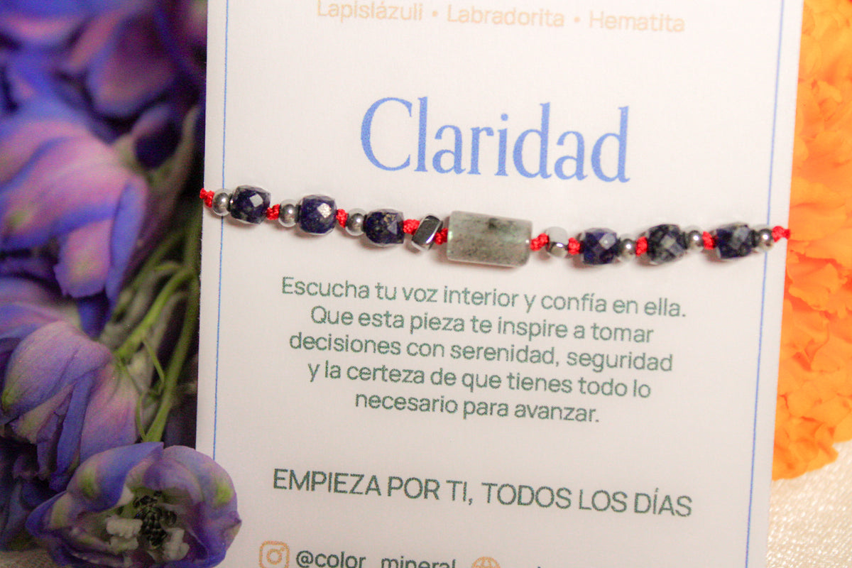 Claridad. Pulsera de lapislázuli, labradorita y hematita