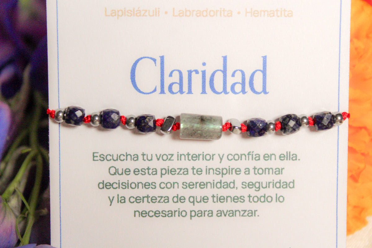 Claridad. Pulsera de lapislázuli, labradorita y hematita