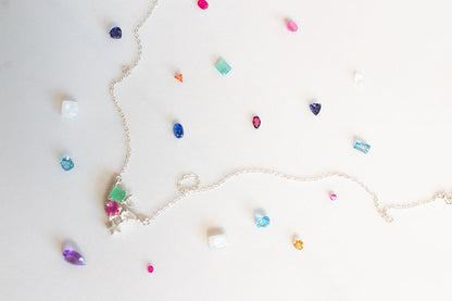 Big Three. Collar de plata .925 con gemas a elegir según sol, luna y ascendente