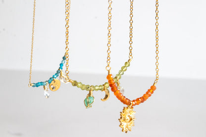 Albor. Collar con apatito y herkimer