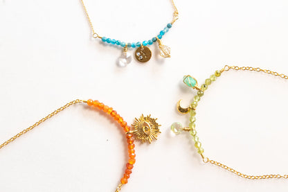 Albor. Collar con apatito y herkimer