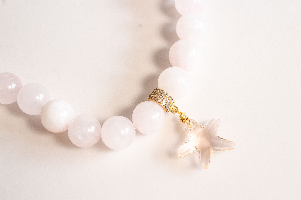 Amor. Choker de cuarzo rosa