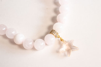 Amor. Choker de cuarzo rosa