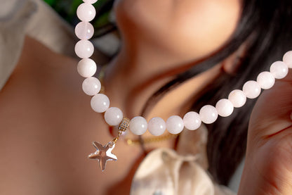 Amor. Choker de cuarzo rosa