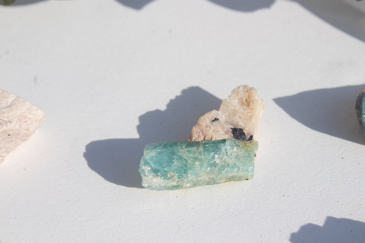 Aquamarine pieces in matrix