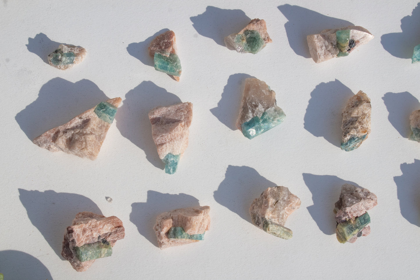Aquamarine pieces in matrix