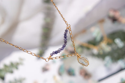 Coventina. Gargantilla de aguamarina & Iolita