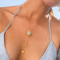 Derceto. Collar con aguamarina y herkimer