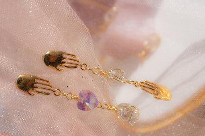 Amie. Aretes con herkimer y Swarovski